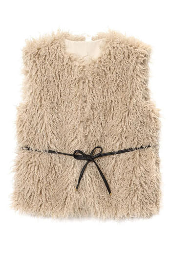 casual non-stretch crew neck with belt plush tank top