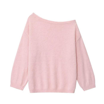 casual slight stretch ribbed knit solid color one shoulder sweaters