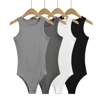 casual slight stretch 4 colors crew neck bodysuit(size run small)