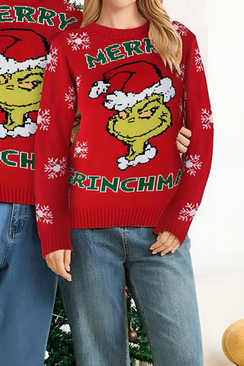 christmas women parent-child couple plus size stretch all-match sweater