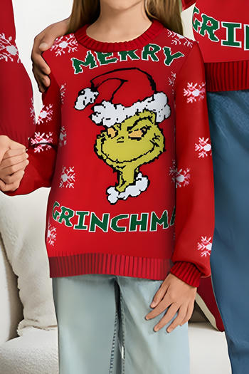 christmas stylish kids parent-child slight stretch all-match sweater
