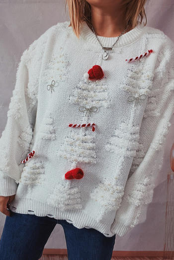christmas slight stretch pearl christmas hat decor knitted sweater