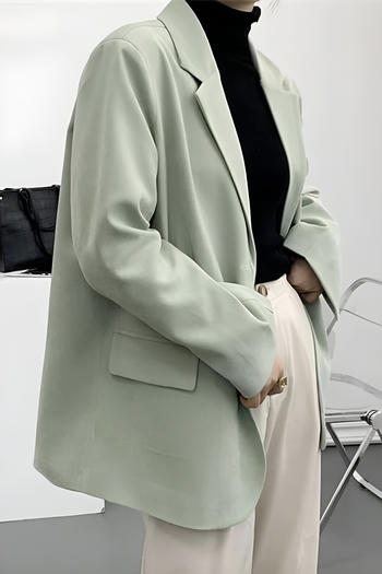casual non-stretch solid color suit collar loose blazers