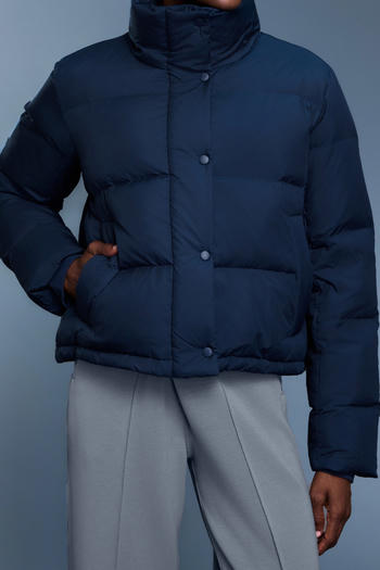 casual non-stretch detachable hooded solid color down jacket