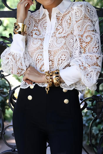 sexy non-stretch cutout paisley crochet blouses