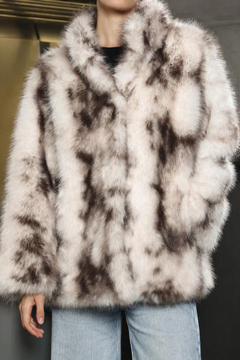 casual non-stretch contrast color high collar loose jacket