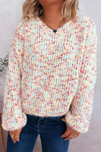 casual slight stretch 6 colors colorful jacquard knitted sweater