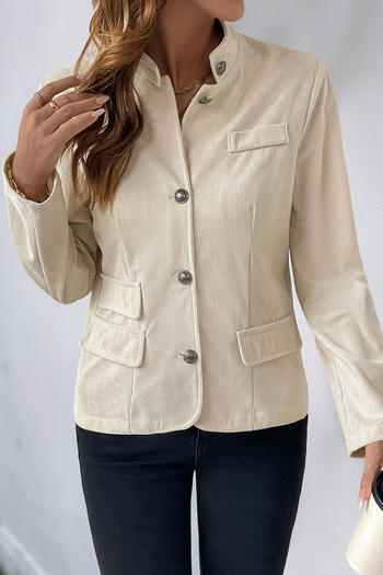 casual retro non-stretch corduroy single-breasted all-match jacket