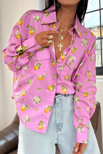casual non-stretch graphic printing long sleeve all-match blouse