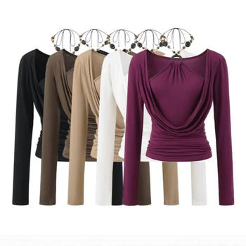 exquisite slight stretch beaded halter-neck shirring top(size run small)