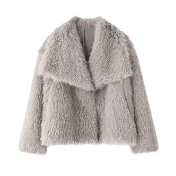 casual new non-stretchy thickened and warm fur size run small
