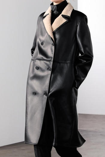 casual non-stretch lapel button warm long jacket