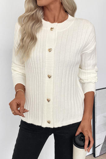 stylish slight stretch knitted pure colour single-breasted all-match sweater