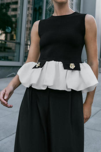 casual slight stretch crew neck contrast color tank top