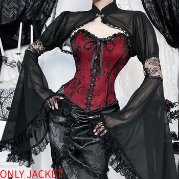 sexy non-stretch chiffon see-through short jacket