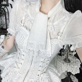Exquisite slight stretch stripe printing lace trim tank top(no underwear)