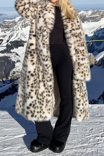 casual non-stretch leopard print loose mid-length warm fur
