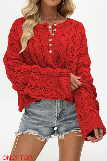 casual slight stretch 4-colors solid color knitted jacquard loose sweater