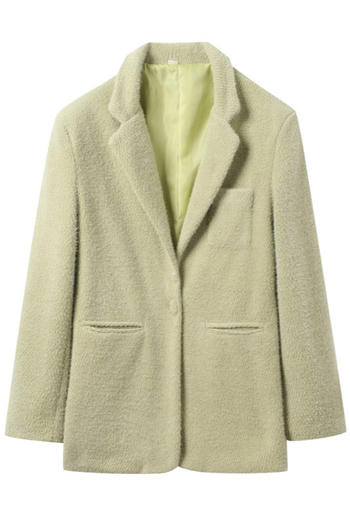 casual non-stretch solid color lapel pocket jacket