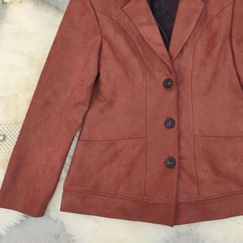 Casual non-stretch solid color suede fabric single-breasted all-match blazer