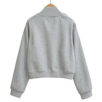 Casual slight stretch stand collar zip-up jacket(size run small)