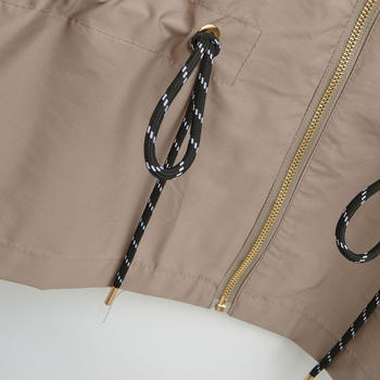 Casual non-stretch 3 colors crew neck zip-up drawstring jacket(size run small)