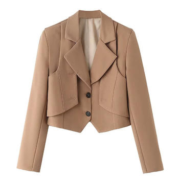 Casual non-stretch 4colors solid color suit collar blazers(size run small)