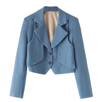 Casual non-stretch 4colors solid color suit collar blazers(size run small)