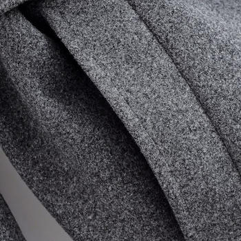 Casual non-stretch tweed lapel solid color with belt jacket