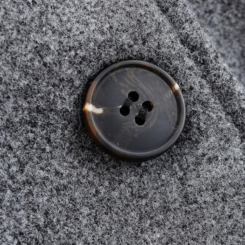 Casual non-stretch tweed lapel solid color with belt jacket