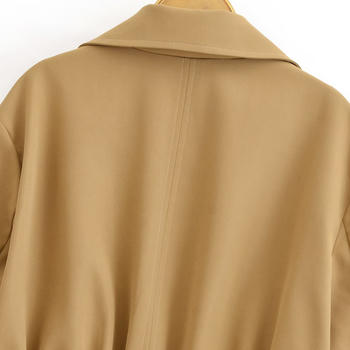 Casual non-stretch solid color lapel drawstring jacket