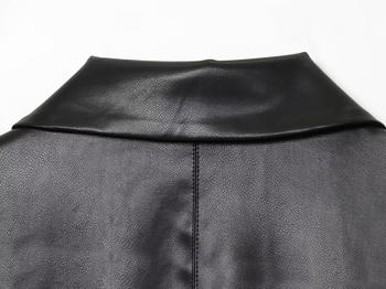 Casual non-stretch pu solid color lapel loose jacket