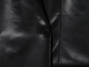 Casual non-stretch pu solid color lapel loose jacket