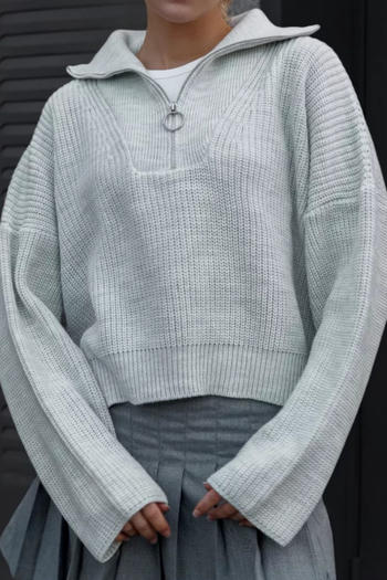 casual slight stretch new 6-colors solid color loose knitted sweater