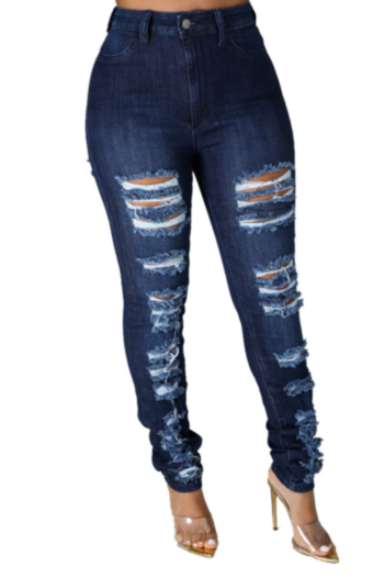 new grunge style plus size fashion slim stretch ripped skinny jeans