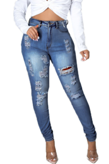 plus size autumn stretch new stylish ripped slim skinny jeans