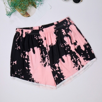 l-4xl summer new plus size two colors tie-dye stretch casual simple loose shorts