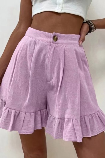 s-5xl plus size summer new stylish 14 colors solid color inelastic button zip-up pocket high-waisted loose casual shorts