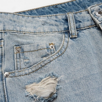 S-2XL plus size spring new inelastic hole zip-up button pocket high street stylish denim jeans(size run big)