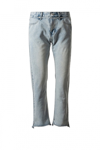 s-2xl plus size spring new inelastic zip-up button pocket high street fashion denim jeans(size run big)