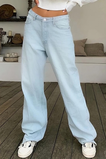 xs-2xl plus size summer new stylish three colors button zip-up with pocket mid-waist denim casual jeans