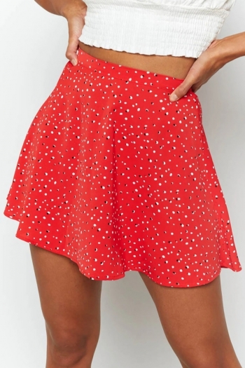 summer new inelastic polka dot printing zip-up chiffon fashion mini skirt