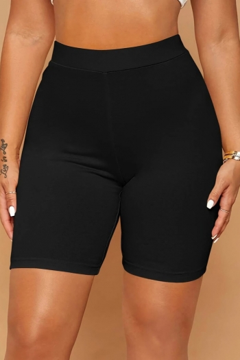 s-2xl summer new plus size solid color high stretch high waist stylish casual tight shorts