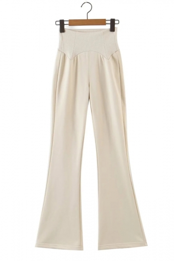 autumn new stylish solid color stretch high quality pocket casual flared trousers