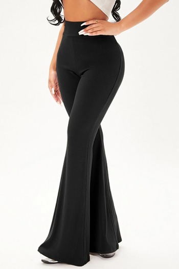 summer new stylish three colors high-waist stretch plus size casual bell pants