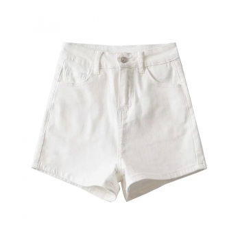 XS-XL summer new stylish 5 colors slight stretch high waist zip-up pocket casual denim shorts
