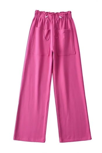 autumn & winter new 6 colors slight stretch high waist drawstring pockets stylish all-match straight sweatpants