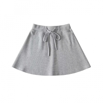 summer two colors textured waffle fabric stretch drawstring pocket stylish college style all-match mini skirt