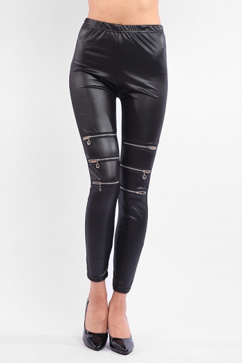 m-2xl plus size autumn new stylish solid color zip-up hole decor high-waist stretch slim pants