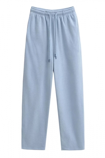 autumn & winter new 6 colors slight stretch high waist drawstring pocket straight stylish high quality sweatpants